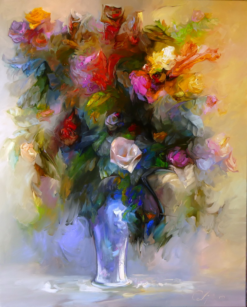obraz olejny kwiaty